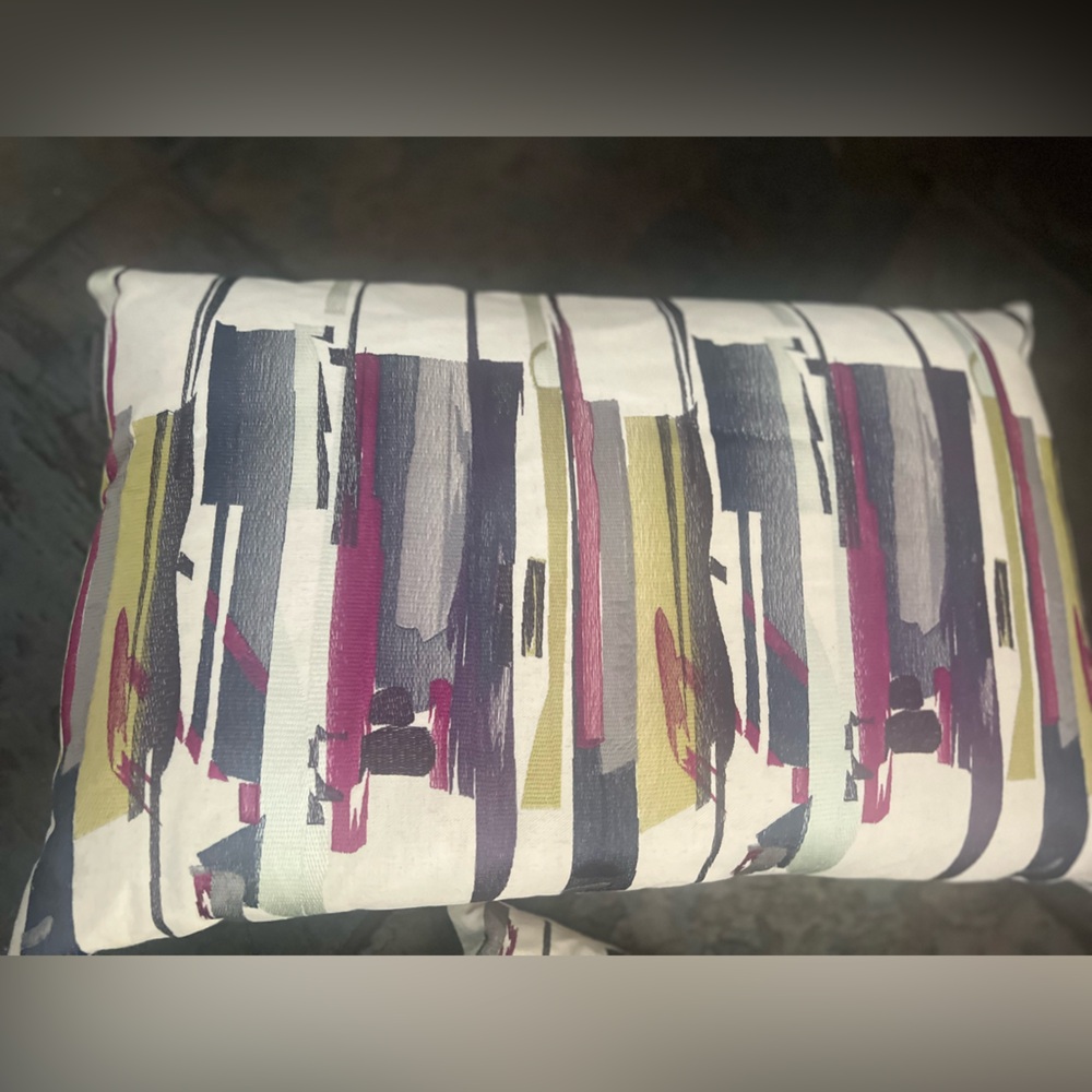 Harlequin - UK designer color strokes elongated accent pillows x2 - Picture 2 of 12